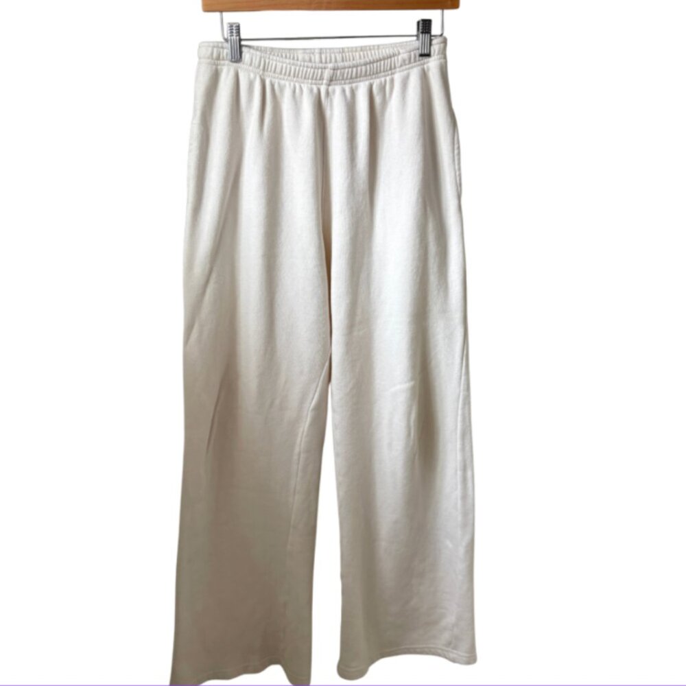 Brandy Melville Light Cream Wide Leg Sweatpants